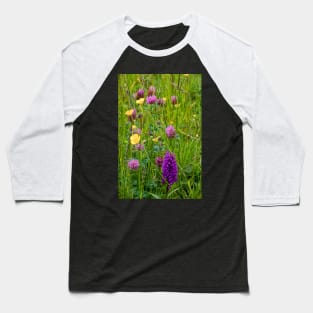 English Wild Flower Meadow Baseball T-Shirt